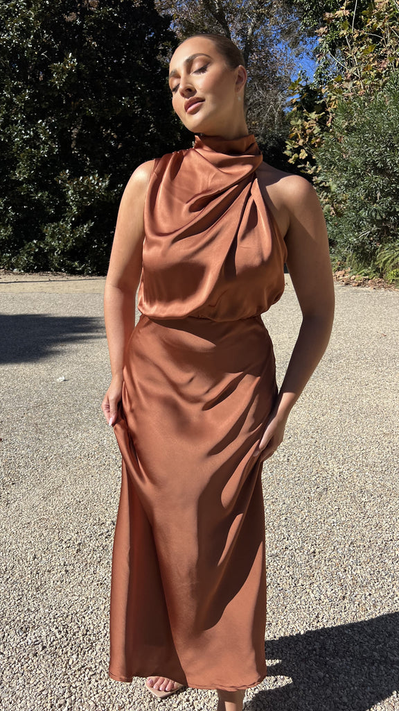 Esther Maxi Dress - Copper - Billy J