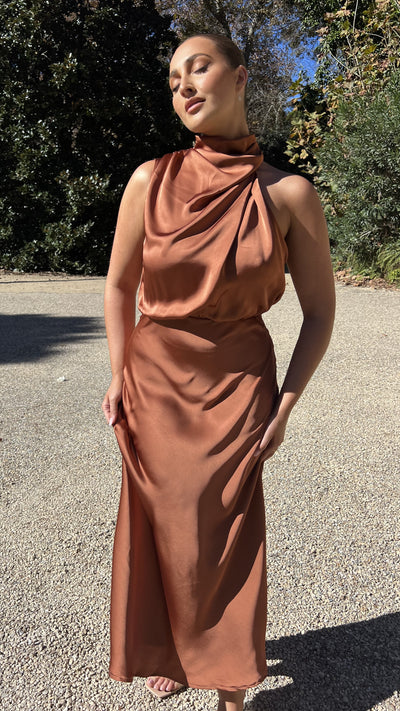 Load image into Gallery viewer, Esther Maxi Dress - Copper - Billy J
