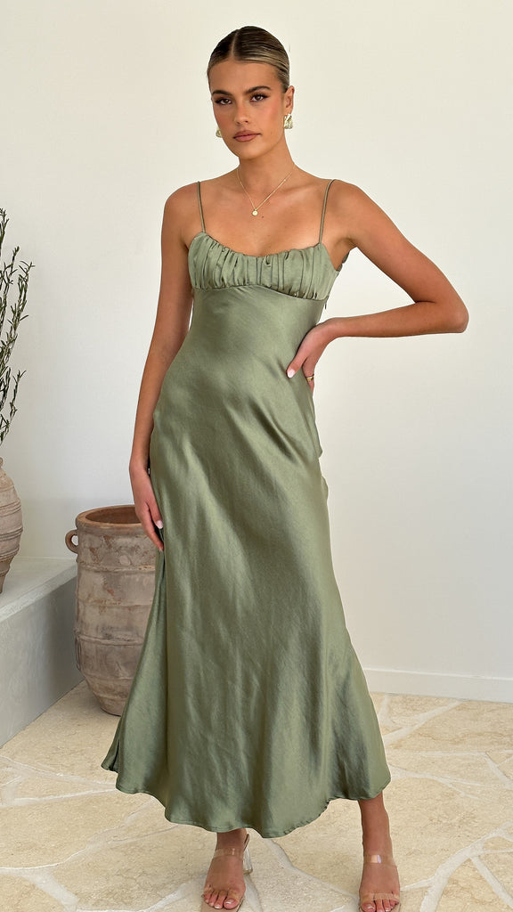 Rue Maxi Dress - Olive - Billy J