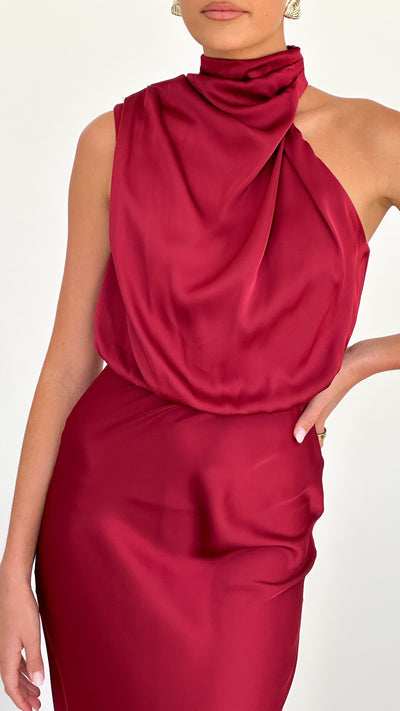 Load image into Gallery viewer, Esther Maxi Dress - Wine - Billy J
