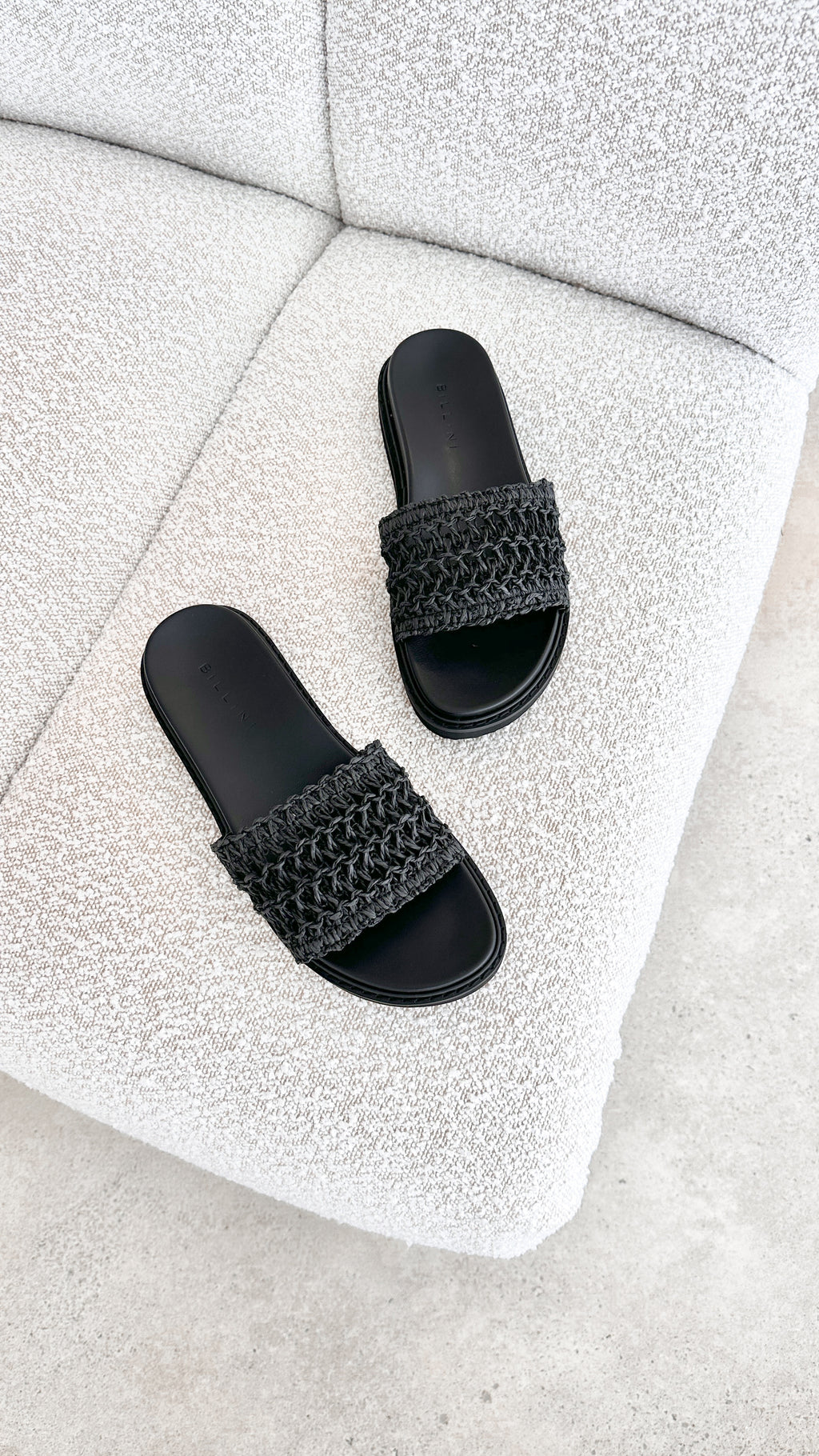 Zaida Slide - Black Raffia - Billy J