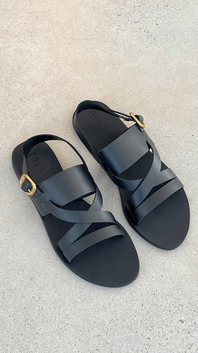 Load image into Gallery viewer, Sol Sana Palermo Sandal - Black - Billy J
