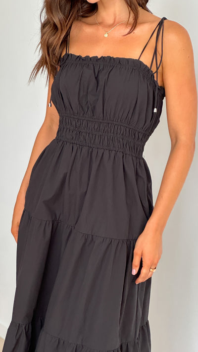 Load image into Gallery viewer, Samaya Midi Dress - Black - Billy J
