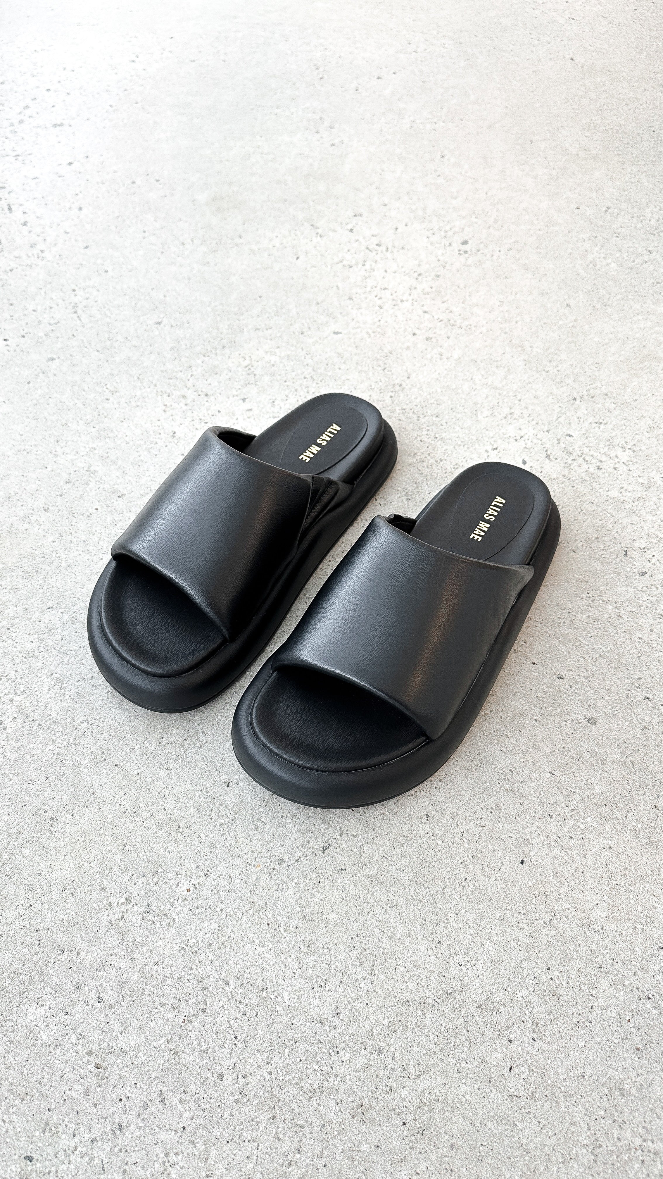 Thea Slide - Black Leather - Billy J