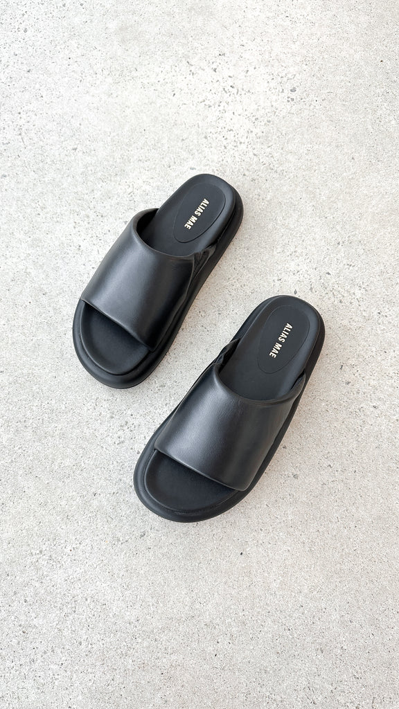 Thea Slide - Black Leather - Billy J