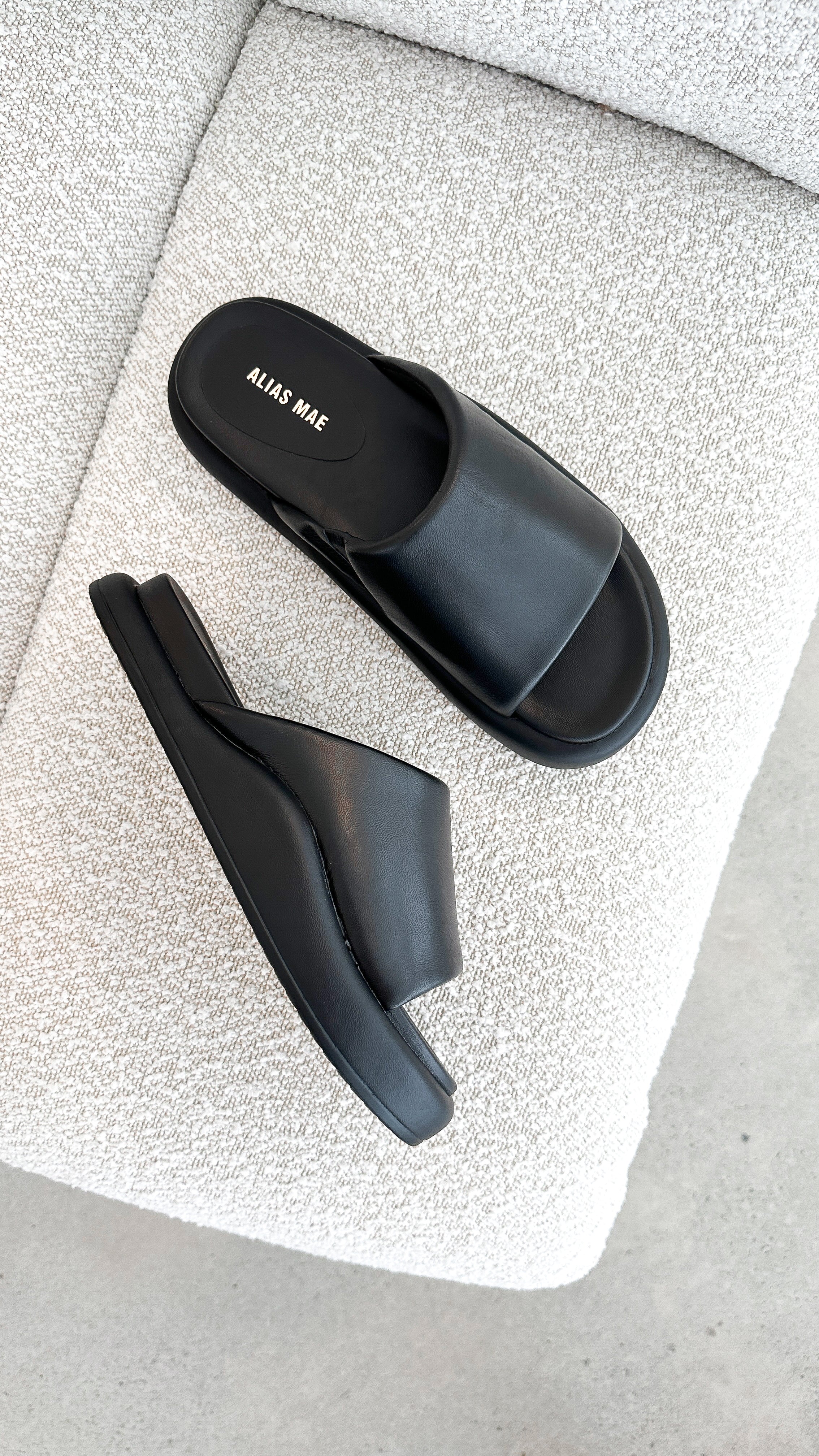 Thea Slide - Black Leather - Billy J