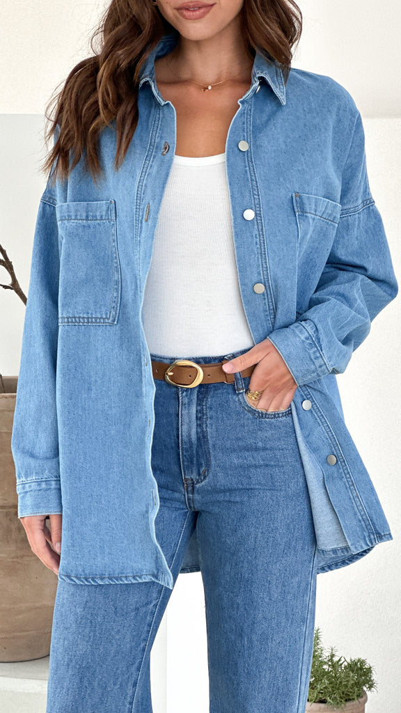 Blake Denim Shirt - Light Mid Denim - Billy J