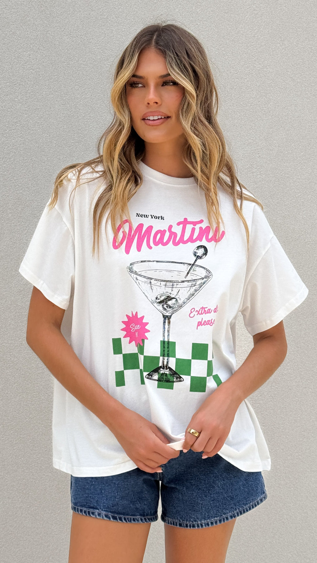 Martini Tee - Pink/Green - Billy J