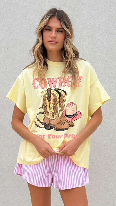 Load image into Gallery viewer, Not Your Darlin&#39; Top &amp; Shorts Set - Yellow/Pink - Billy J
