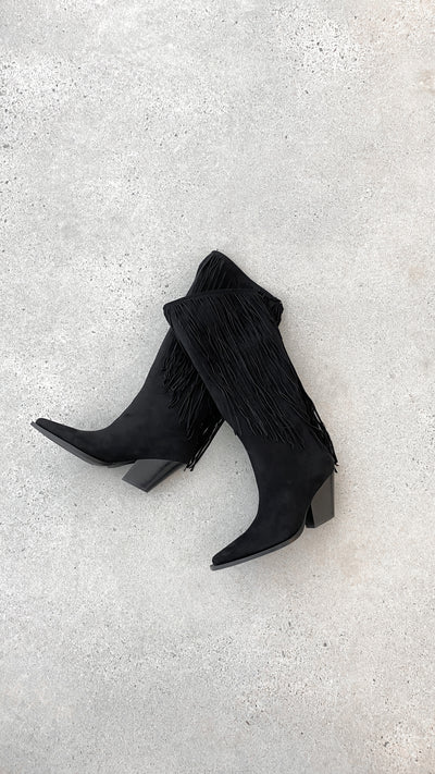 Load image into Gallery viewer, Evette Boots - Black Suede - Billy J
