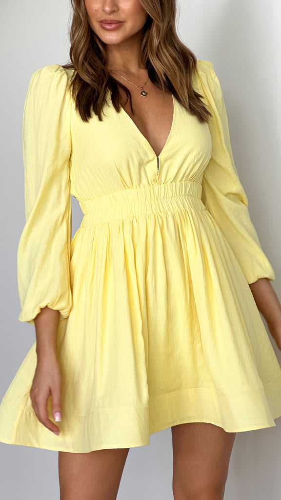 Charlotte Mini Dress - Yellow - Billy J