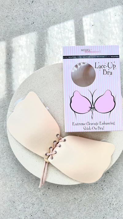 Load image into Gallery viewer, Lace Up Bra - Nude - Billy J
