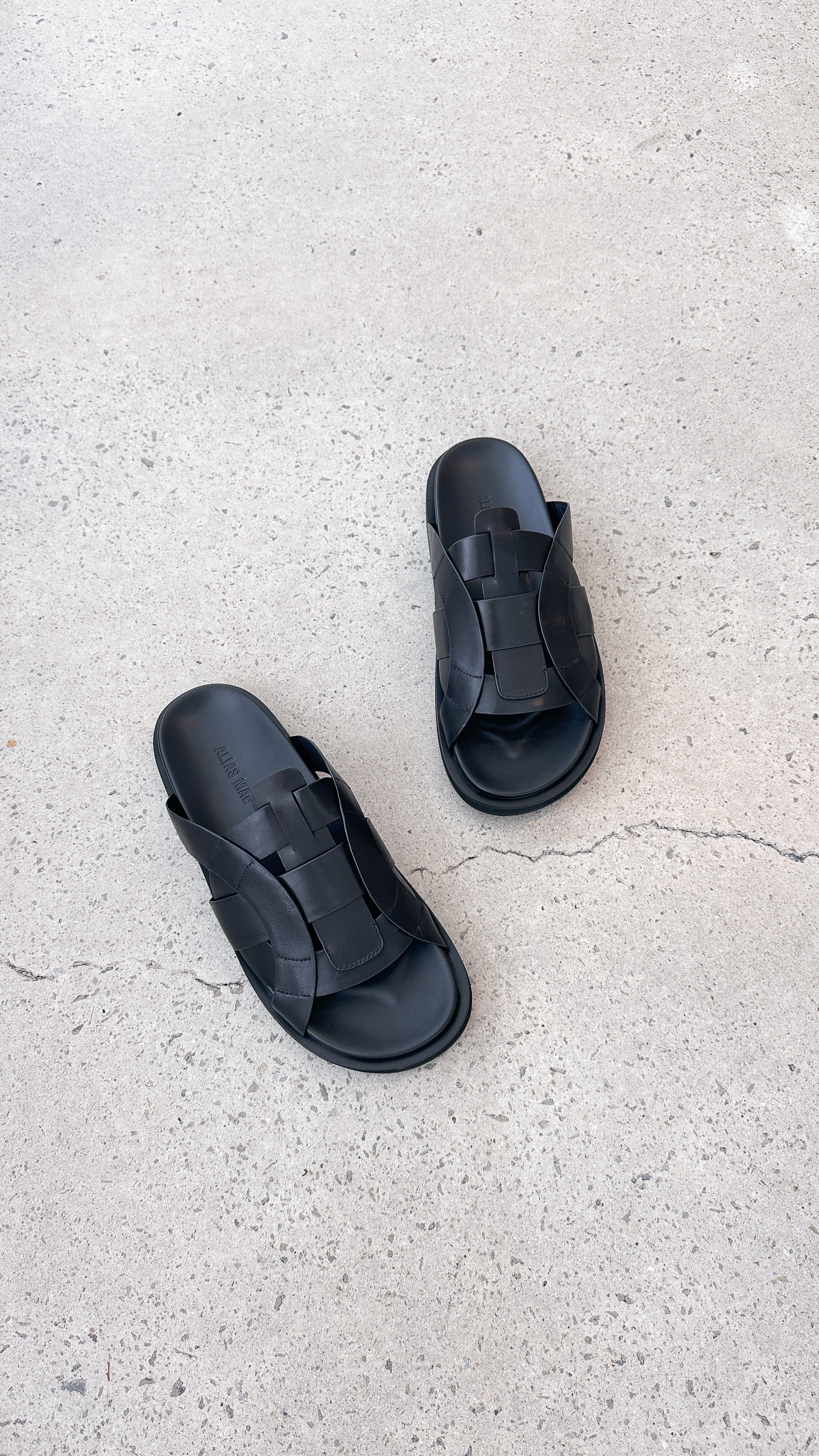 Pasquale Slides - Black leather - Billy J