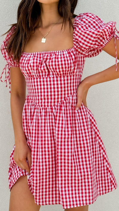 Load image into Gallery viewer, Takashi Mini Dress - Picnic Red - Billy J
