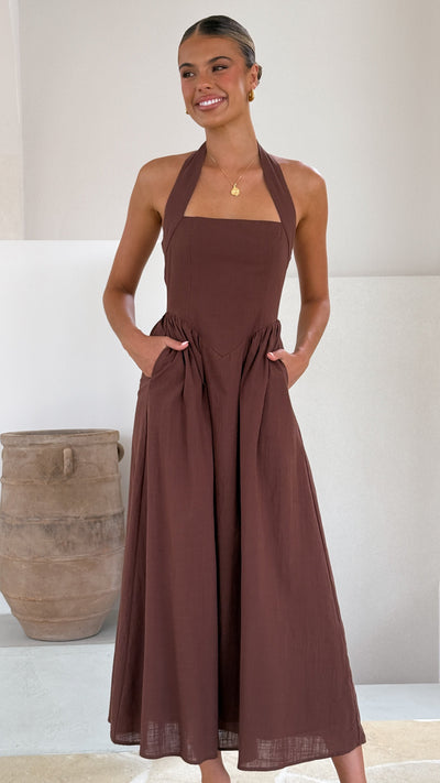 Load image into Gallery viewer, Caden Maxi Dress - Chocolate - Billy J
