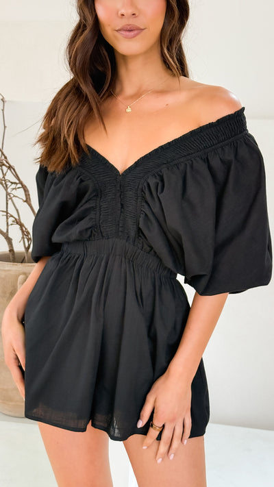 Load image into Gallery viewer, Carson Playsuit - Black - Billy J
