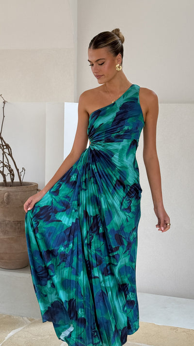 Load image into Gallery viewer, Laken Maxi Dress - Green Print - Billy J
