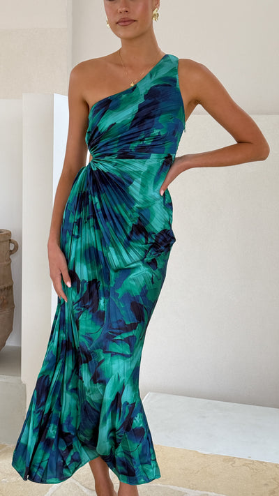 Load image into Gallery viewer, Laken Maxi Dress - Green Print - Billy J
