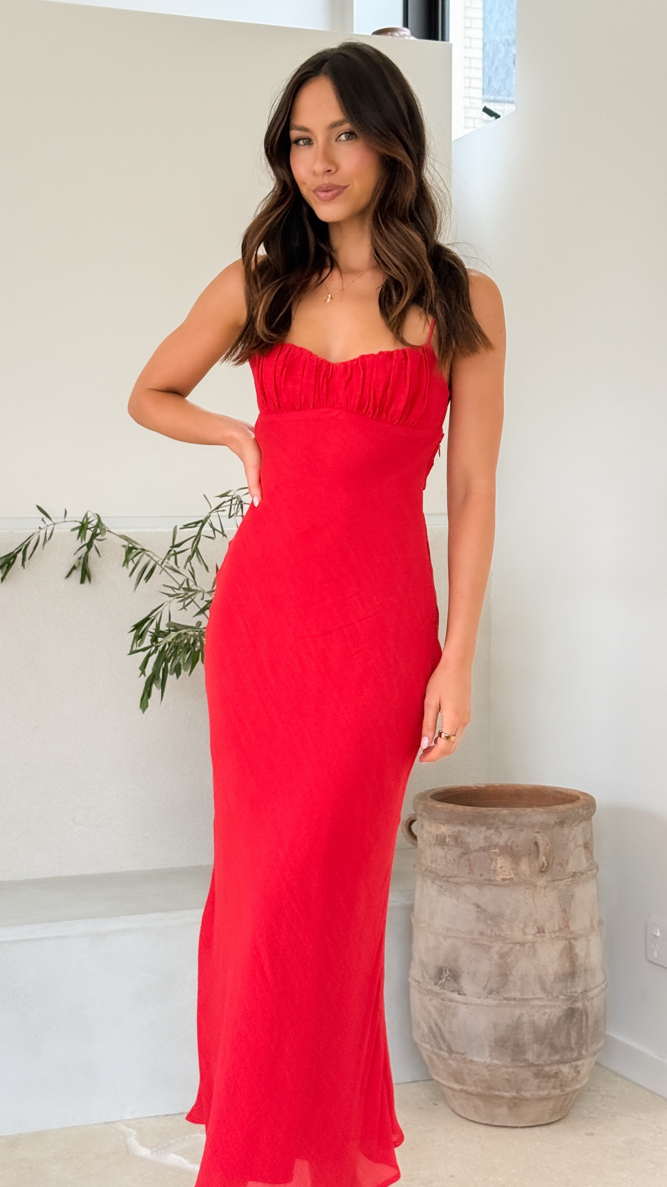 Galina Maxi Dress - Red - Billy J