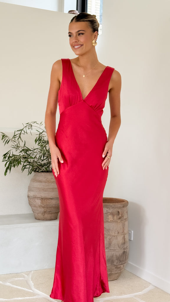 Sofia Maxi Dress - Red - Billy J