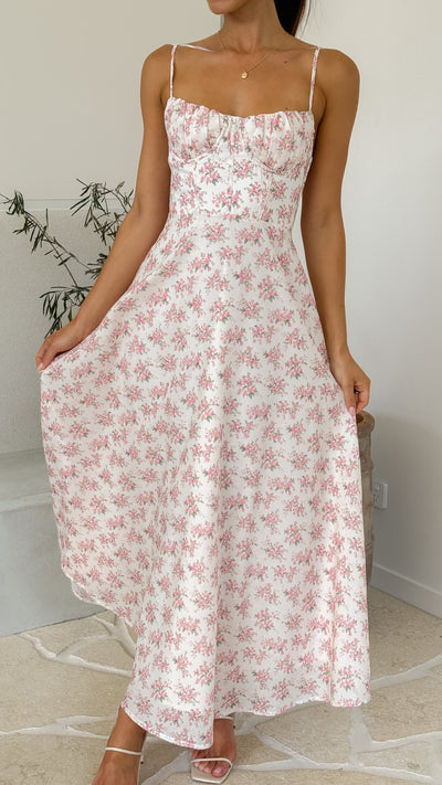 Load image into Gallery viewer, Rahima Maxi Dress - Pink Floral - Billy J
