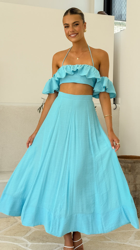 Trista Maxi Skirt - Blue - Billy J