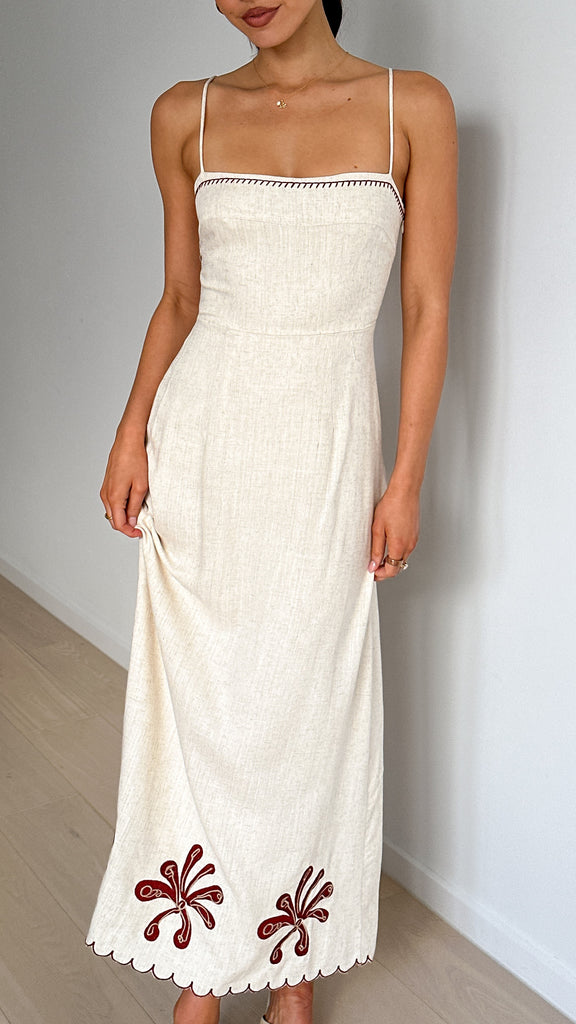 Daya Maxi Dress - Natural / Brown - Billy J