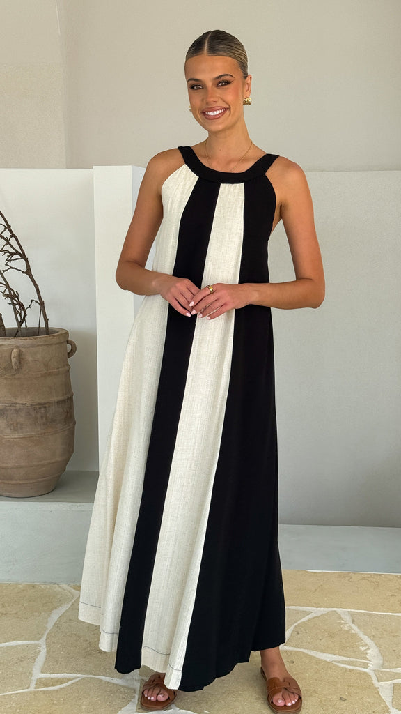 Talaith Maxi Dress - Black / Cream - Billy J