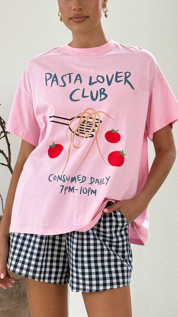 Pasta Lover Top and Shorts Set - Pink/Blue - Billy J