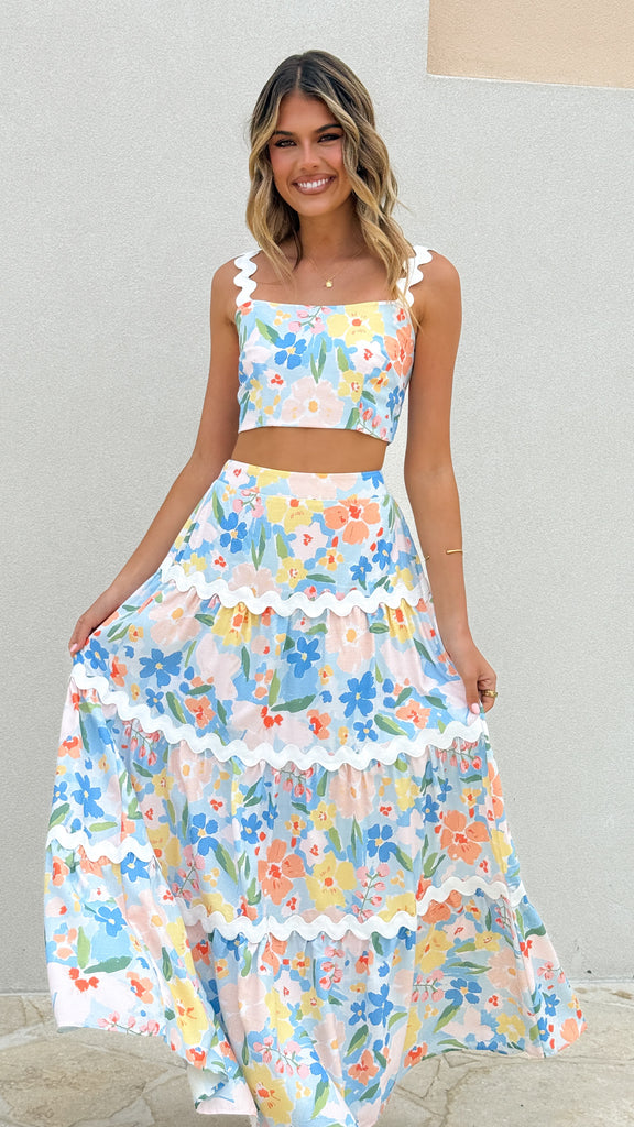 Sloane Maxi Skirt - Blue Summer - Billy J