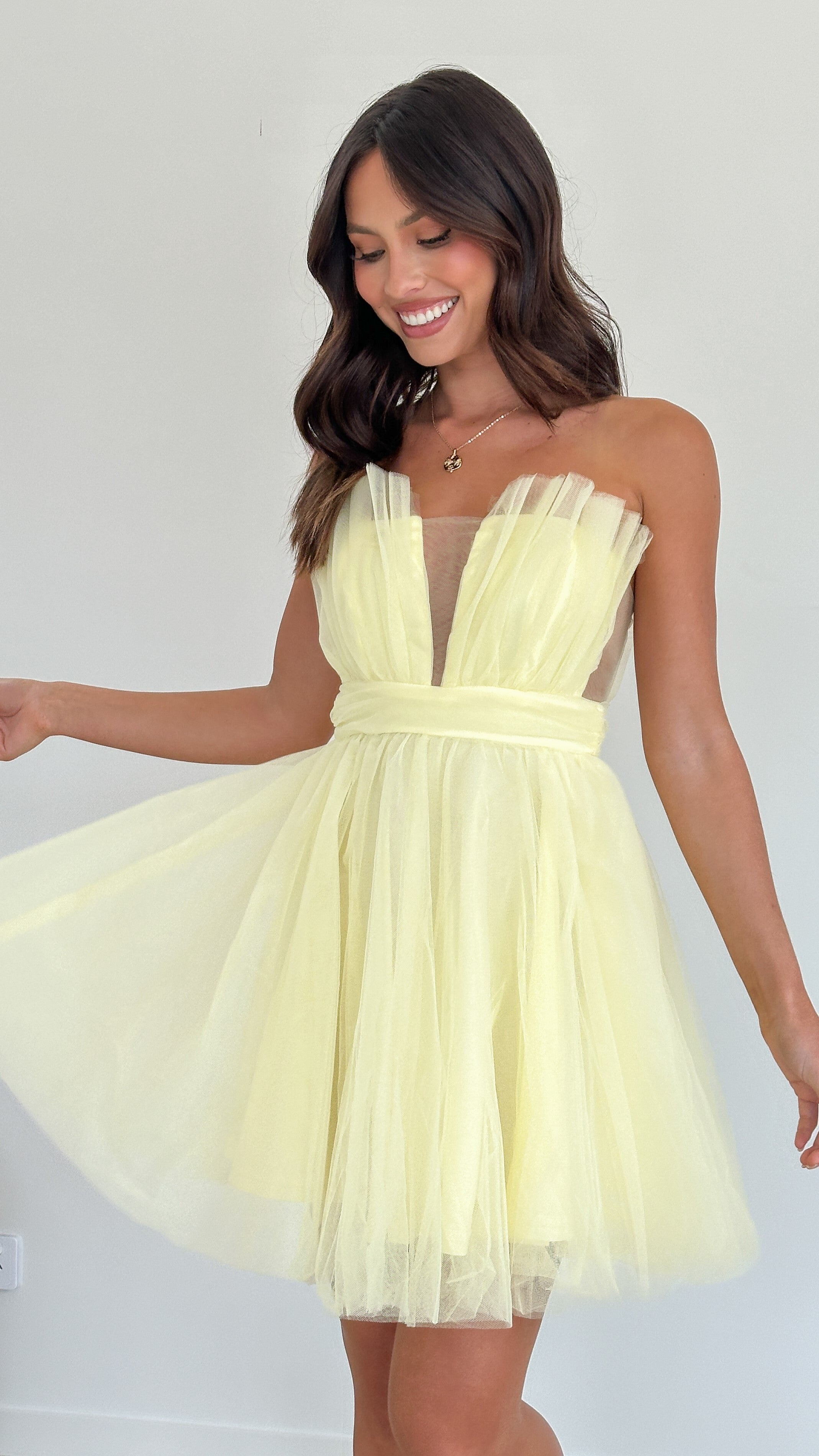 Mylee Mini Dress - Yellow - Billy J