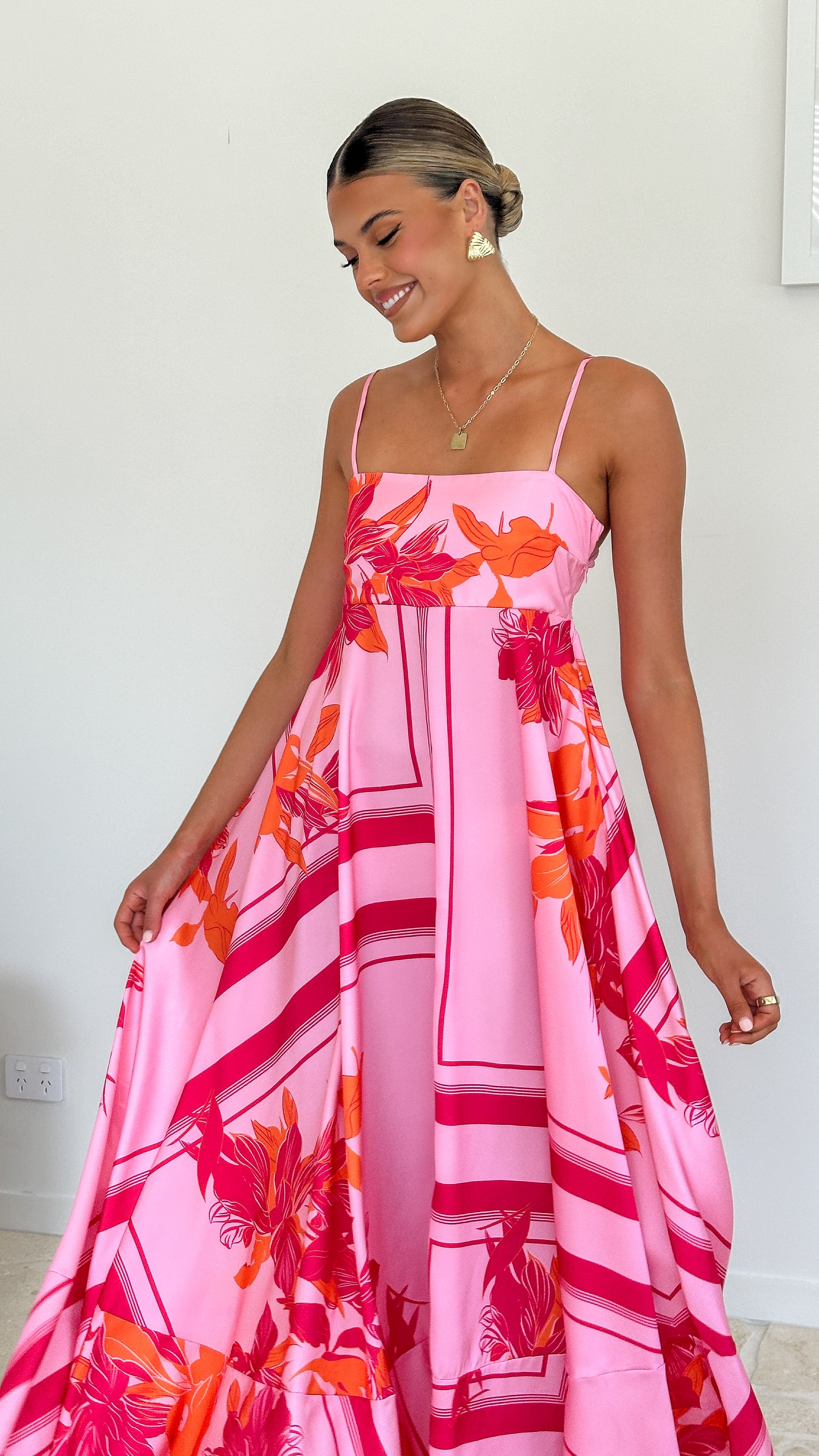 Kaethe Maxi Dress - Pink/Orange - Billy J