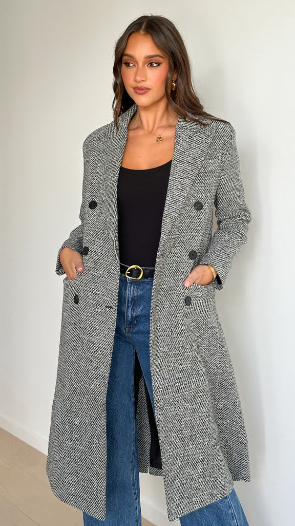 Jayla Longline Coat - Grey - Billy J