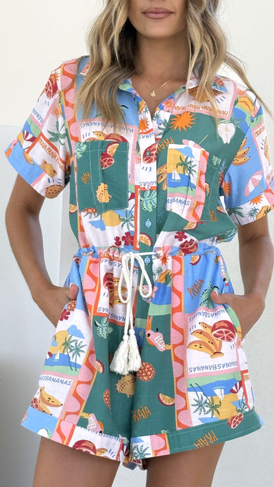 Load image into Gallery viewer, Rama Playsuit - Praia Print - Billy J
