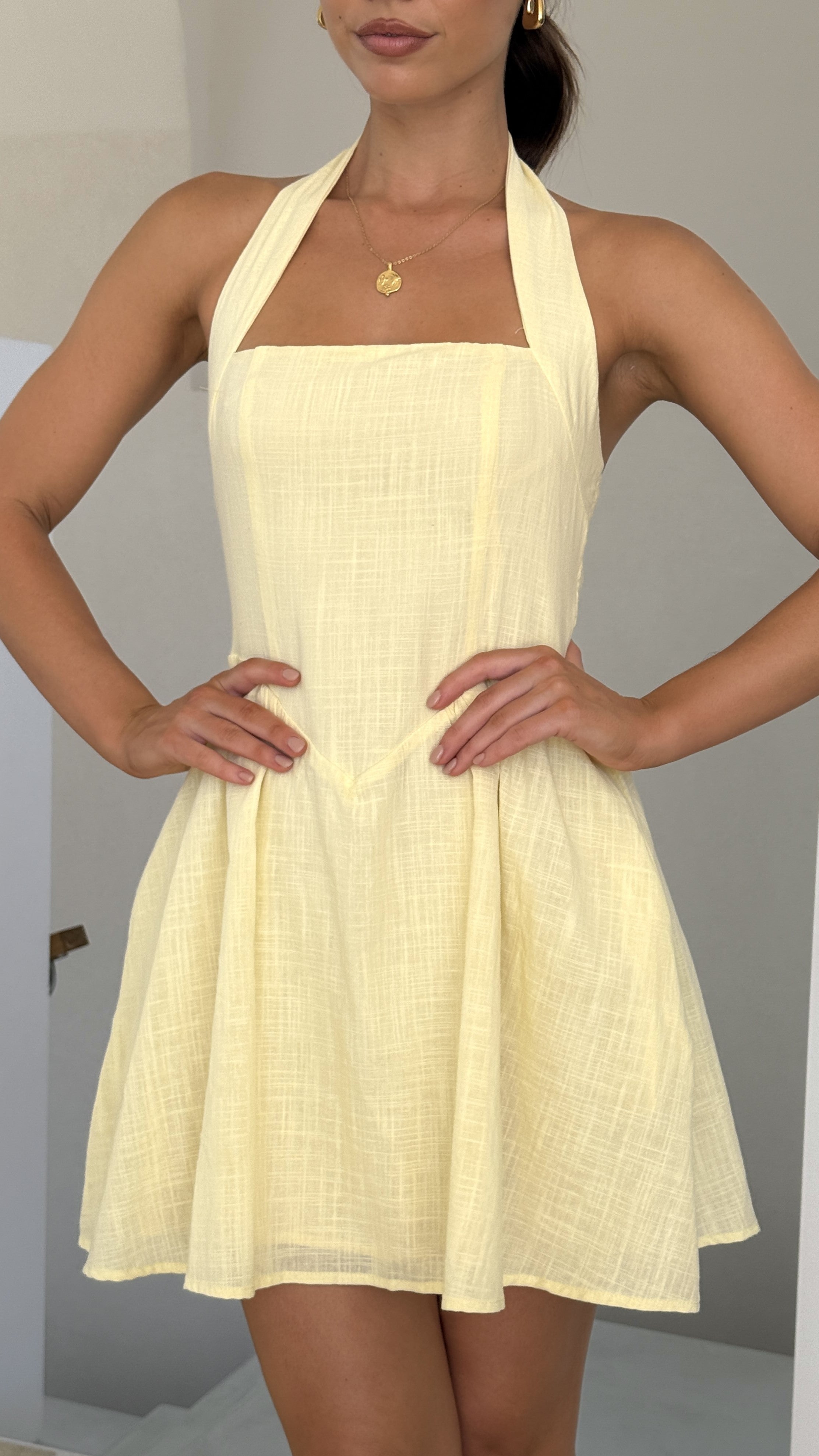 Peyton Mini Dress - Yellow - Billy J