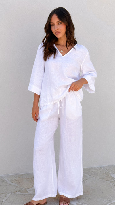 Load image into Gallery viewer, Tara Pants - White - Billy J
