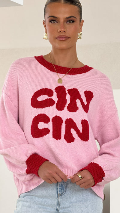 Load image into Gallery viewer, Cin Cin Sweater - Pink / Red - Billy J
