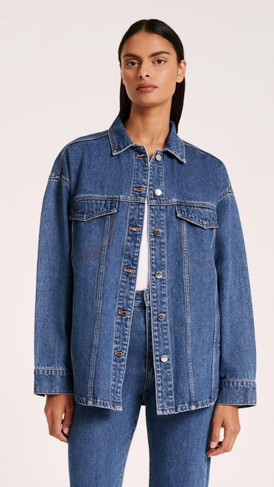 Load image into Gallery viewer, Organic Denim Jacket - Vintage Blue - Billy J
