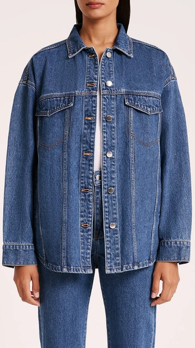 Load image into Gallery viewer, Organic Denim Jacket - Vintage Blue - Billy J
