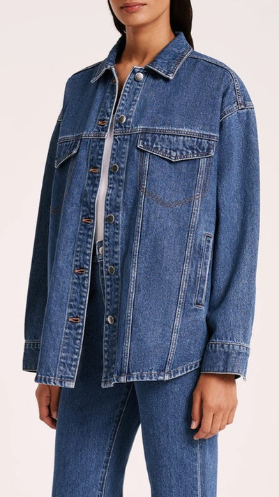 Load image into Gallery viewer, Organic Denim Jacket - Vintage Blue - Billy J
