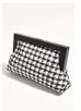 Zoey Boucle Timber Frame Clutch - Black/White - Billy J