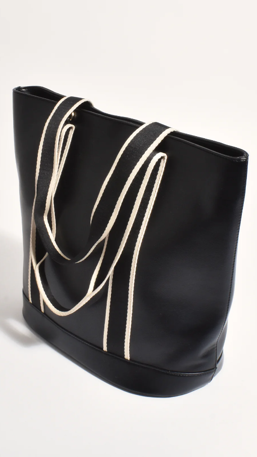 Della Webbing Tote Bag - Black - Billy J