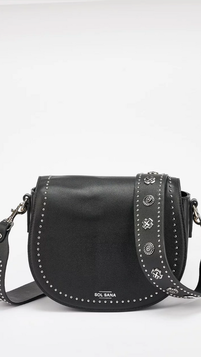 Load image into Gallery viewer, Sol Sana Saddle Bag - Black/Silver - Billy J
