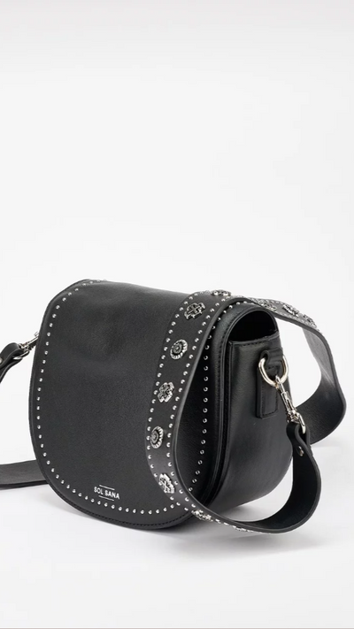 Load image into Gallery viewer, Sol Sana Saddle Bag - Black/Silver - Billy J
