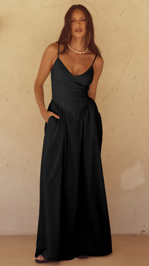 Zephy Maxi Dress - Black - Billy J