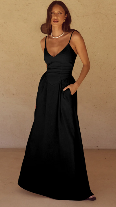 Load image into Gallery viewer, Zephy Maxi Dress - Black - Billy J
