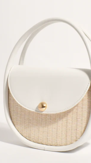 Violetta Woven Circular Mini Bag - Cream - Billy J