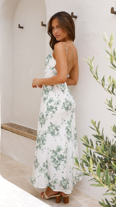 Load image into Gallery viewer, Margie Midi Dress - Green Floral - Billy J
