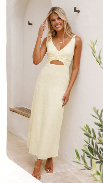 Load image into Gallery viewer, Mahalia Maxi Dress - Soft Yellow - Billy J
