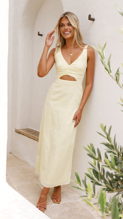 Load image into Gallery viewer, Mahalia Maxi Dress - Soft Yellow - Billy J
